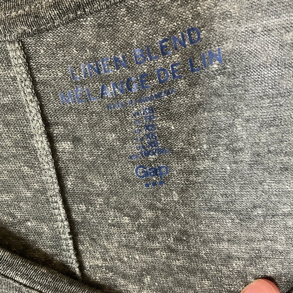 Gap Linen Blend Gray Long Sleeve Shirt Size Xsmall - Picture 3 of 5